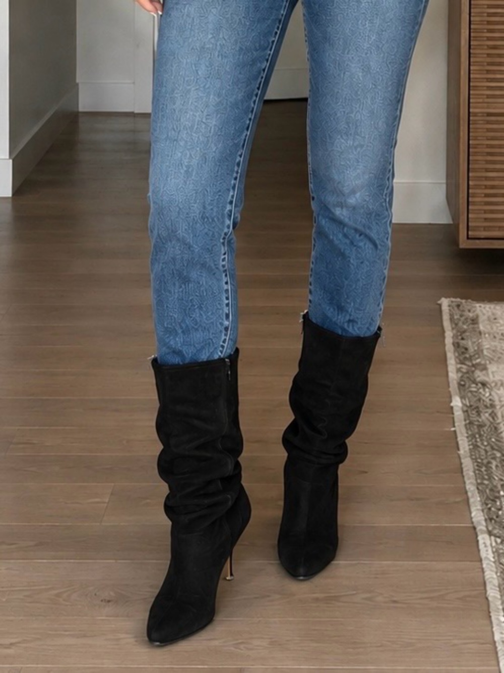 Alfani Women’s Black Suede 6.5 kitten Heeled Suede Boots.